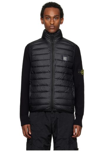 Stone Island Black Loom Woven Chambers Down Vest