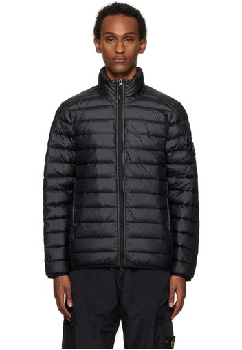 Stone Island Black Loom Woven Chambers Down Jacket