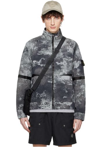 Stone Island Gray Dissolving Grid Camo Jacket