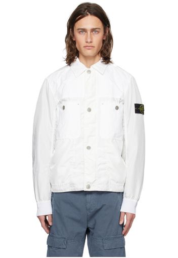 Stone Island White Garment-Dyed Jacket