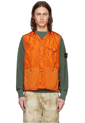 Stone Island Orange Garment-Dyed Vest