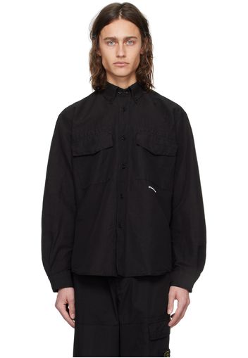 Stone Island Black Spread Collar Shirt