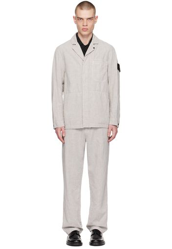 Stone Island Gray Garment-Dyed Suit