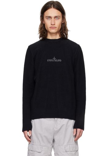 Stone Island Black Embroidered Sweater