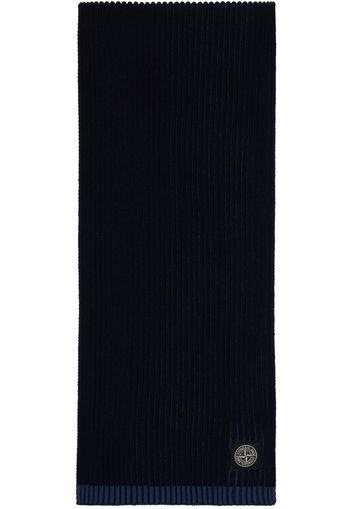 Stone Island Navy Knitted Badge Scarf