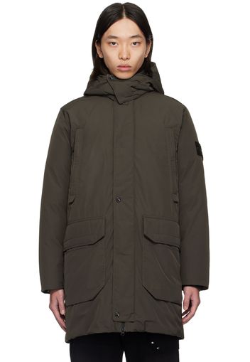 Stone Island Gray Hooded Down Jacket