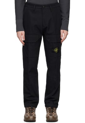 Stone Island Black Logo Patch Cargo Pants