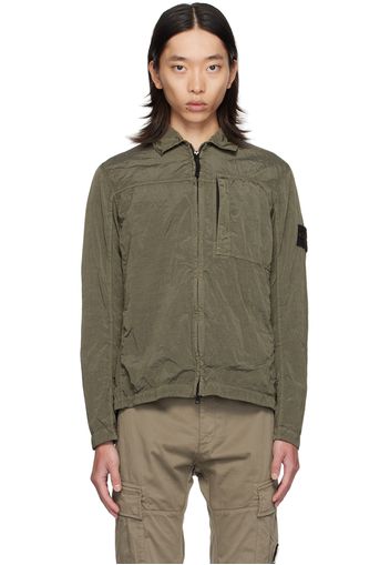 Stone Island Khaki Zip Overshirt