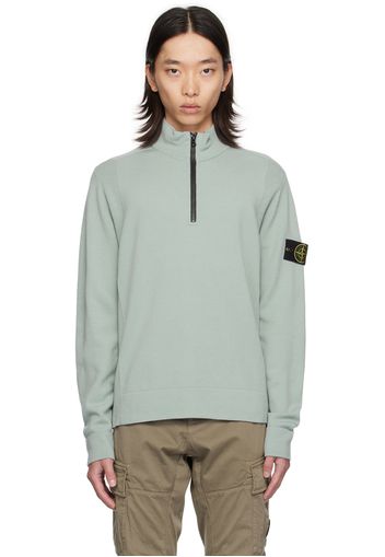 Stone Island Blue Half-Zip Sweater