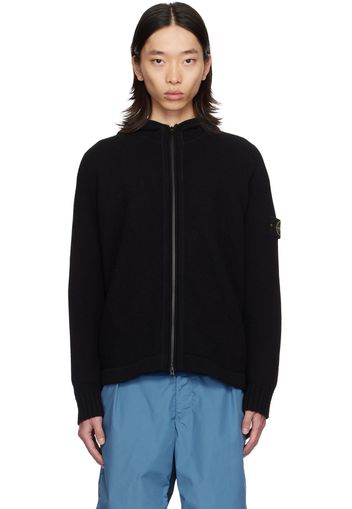 Stone Island Black Hooded Cardigan