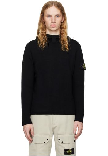 Stone Island Black Logo Patch Hoodie