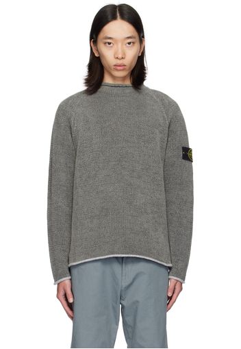 Stone Island Gray Mock Neck Sweater