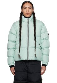 Stone Island Blue Crinkled Down Jacket