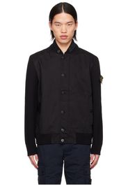 Stone Island Black Garment-Dyed Bomber Jacket