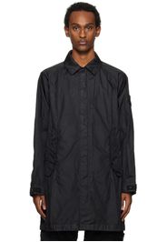 Stone Island Black Crinkled Coat