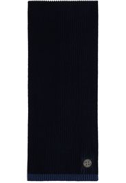 Stone Island Navy Knitted Badge Scarf