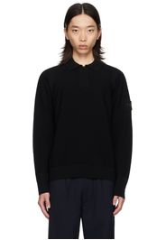 Stone Island Black Half-Zip Polo