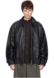 Studio Nicholson Black Piston Leather Jacket