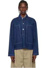 Studio Nicholson Indigo Aaron Levine Edition York Popover Denim Shirt
