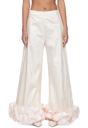 SUPER YAYA Off-White & Pink Nayla Trousers