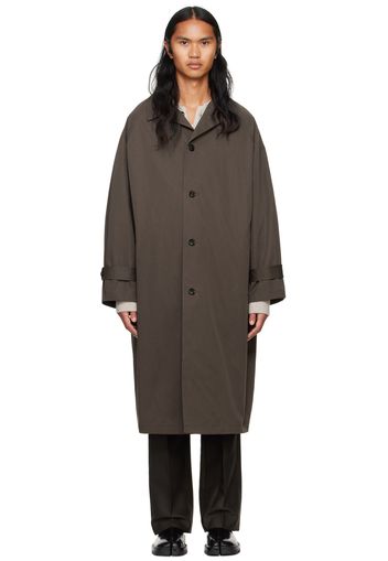 System Brown Balmacaan-Style Coat