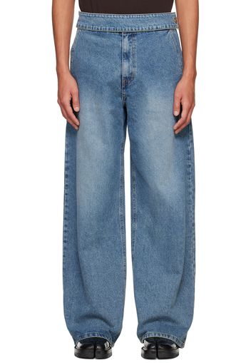 System Blue Waist Strap Jeans