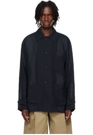 System Navy Sheer Chore Overshirt