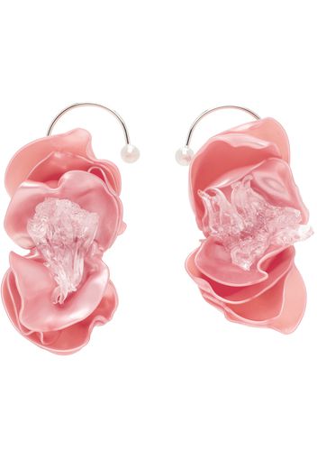 Tétier SSENSE Exclusive Pink Flower Ear Cuffs