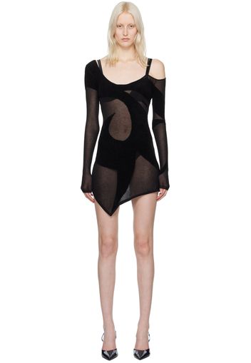 The Attico Black Graphic Minidress