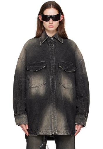 The Attico Gray Short Denim Jacket