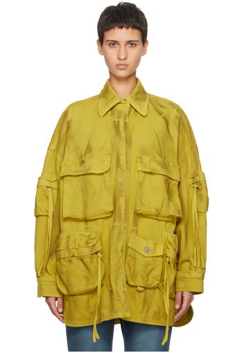 The Attico Yellow Fern Denim Coat