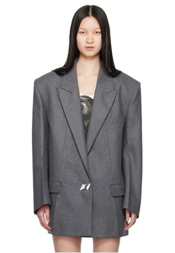 The Attico Gray Peaked Lapel Blazer