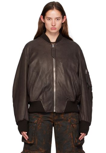 The Attico SSENSE Exclusive Brown Anja Leather Jacket