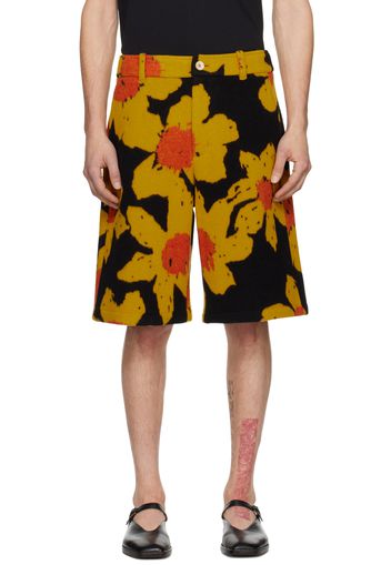 The Elder Statesman Black & Yellow Senna Shorts