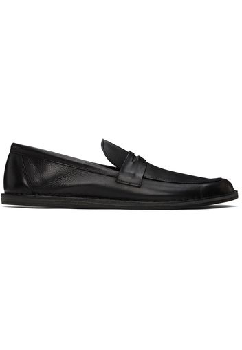 The Row Black Cary Leather Loafers