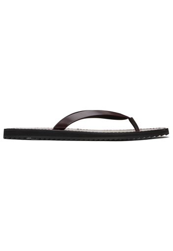 The Row Burgundy City Flat Sandals