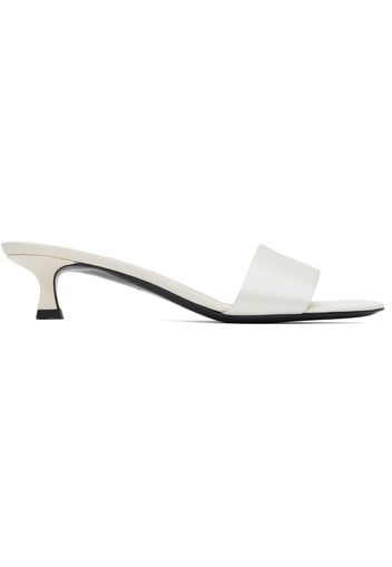 The Row Off-White Combo Kitten Heeled Sandals