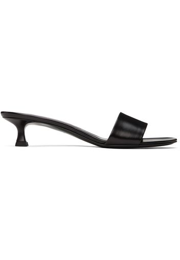 The Row Black Combo Kitten Heeled Sandals