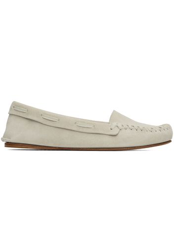 The Row Taupe Mabel Moc Loafers