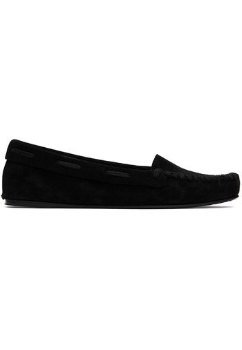 The Row Black Mabel Moc Loafers