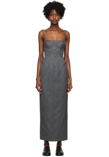 Thom Browne Gray Corset Maxi Dress