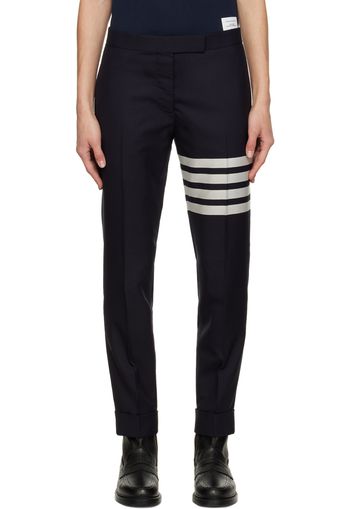 Thom Browne Navy 4-Bar Trousers