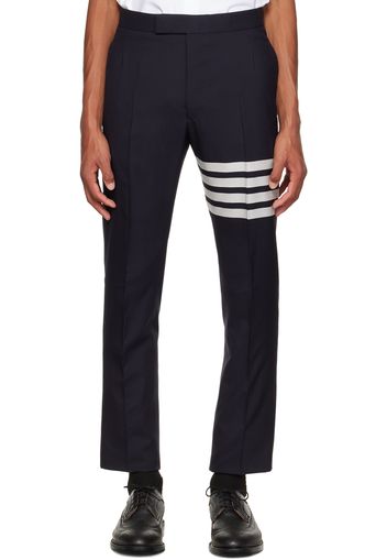 Thom Browne Navy 4-Bar Trousers