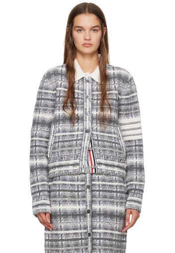 Thom Browne Gray Tartan 4-Bar Jacket