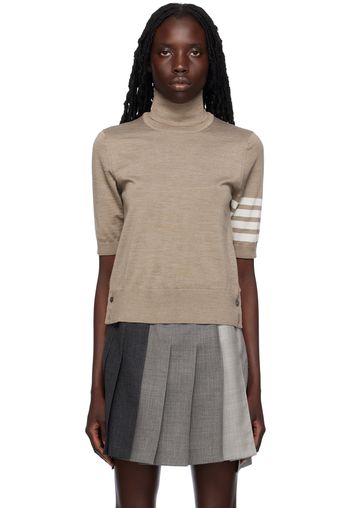 Thom Browne Taupe 4-Bar Turtleneck