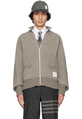 Thom Browne Brown Zip-Up Bomber Jacket