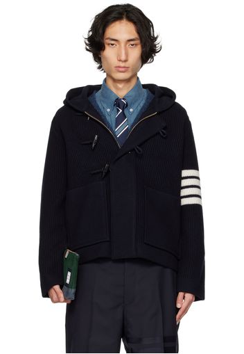 Thom Browne Navy 4-Bar Duffle Coat