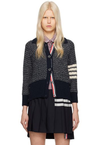 Thom Browne Navy & Gray 4-Bar Cardigan