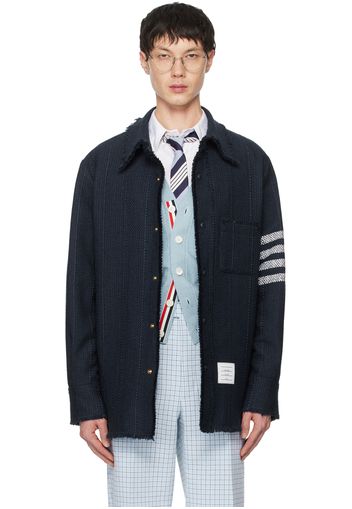 Thom Browne Navy 4-Bar Shirt Jacket