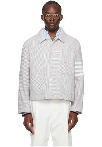 Thom Browne Gray Unconstructed 4-Bar Jacket